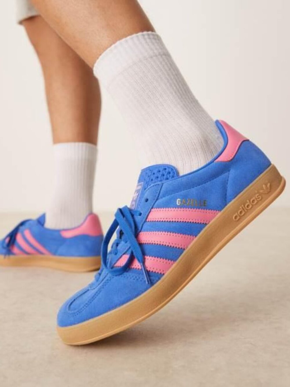 Adidas Gazelle Indoor Blue Pink Velvet Sneakers Women 7.5 IG6785